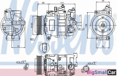 Компрессор кондиционера nissens 89052 Шкив 100мм - купить Уфе