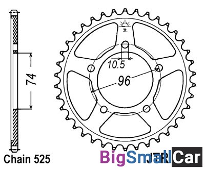 Звезда ведомая JT JTR1313.42 CBR400 RR NC23